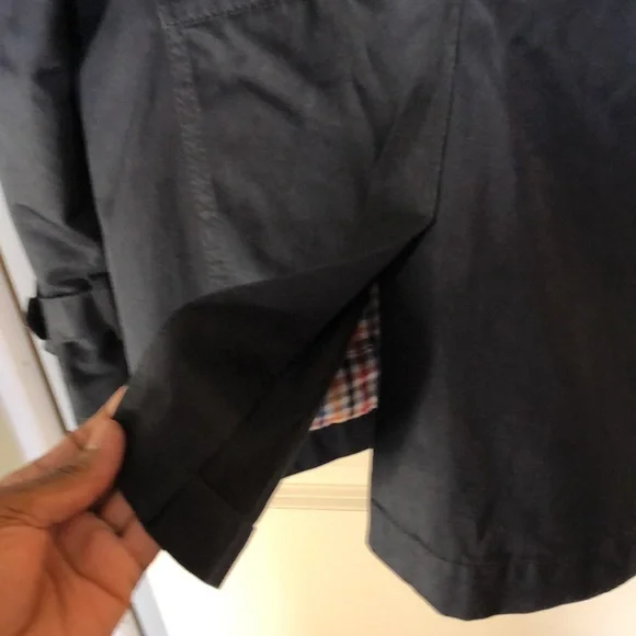 Navy blue Zara men’s raincoat - Long Jacket - Picture 9 of 12